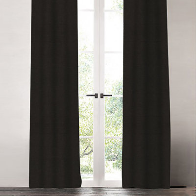 Solid Linen Room Darkening Curtains / Drapes Single Panel