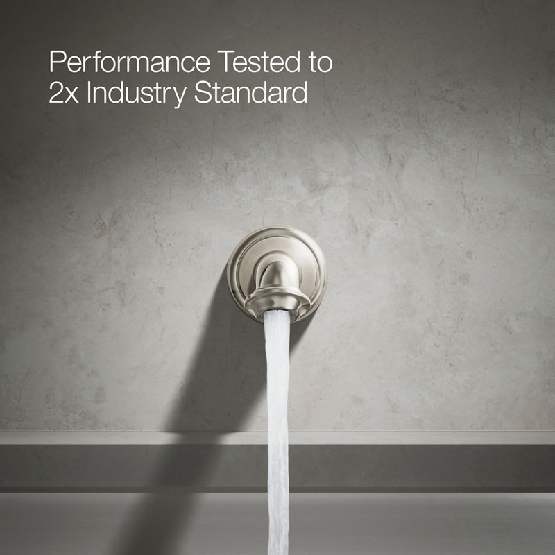 Artifacts Wall-Mount Bath Spout with Turned Design, Vibrant Polished Nickel