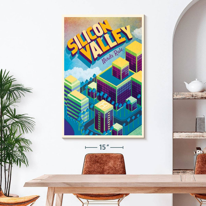 «Silicon Valley» sur toile, H 48 po x l 32 po x P 1,25 po
