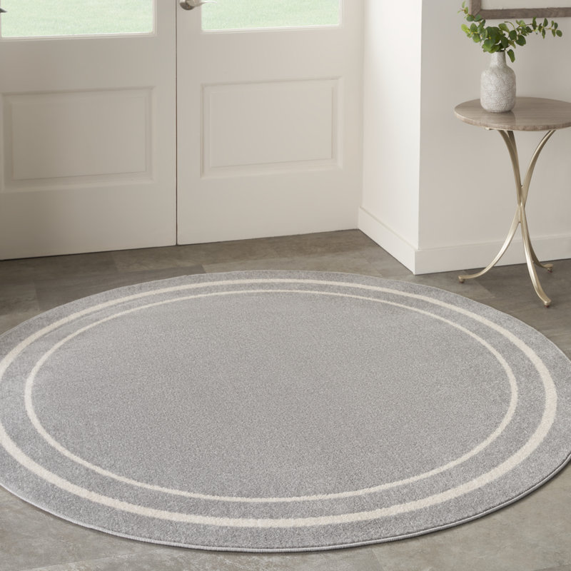 Tapis intérieur / extérieur ivoire Nourison Essentials, Rond 4 pi