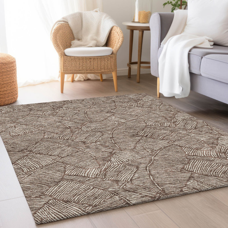 Premium Machine Washable Prisco Brown Rug, Rectangle 8' x 10'