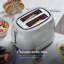 Swan Retro 2 Slice Toaster with 6 Browning Levels for Toast, Bagels, Breakfast Muffins, Defrost/Reheat/Cancel Functions, Hidden Cord Storage, Non-Slip Feet, 930W