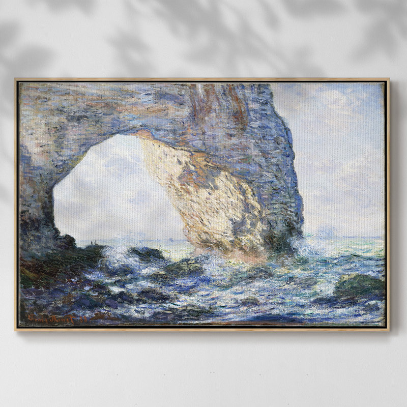 Monet, reproduction d'art encadrée sur toile par Claude Monet, H 17 po x l 25 po x P 2 po, Naturel