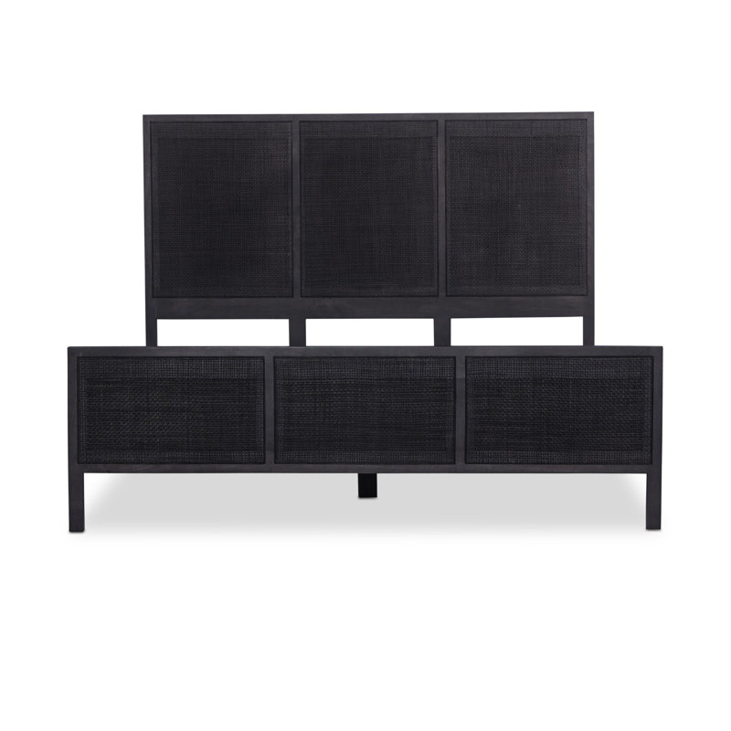 Sydney Bed, Queen, Black Wash W/ Black Cane