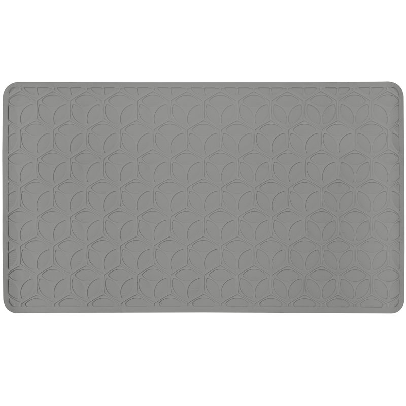  Tapis de douche rectangulaire en caoutchouc avec poignée d'aspiration