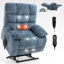Fauteuil inclinable électrique à deux moteurs à position infinie et relevage électrique avec télécommande et massage thermique, mi-ferme et robuste-1848444609