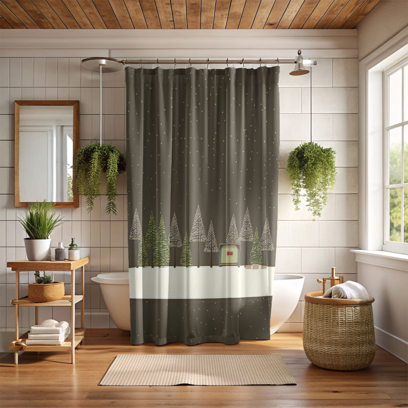 Rideau de douche Winter Retreat - Premium, L 71 po x L 74 po
