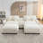 Upholstered Sofa with Two Removable Ottoman-1538844798