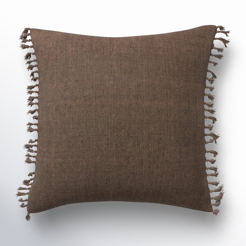 Sharron Square 100% Linen Pillow, Pinecone, Polyester/Polyfill