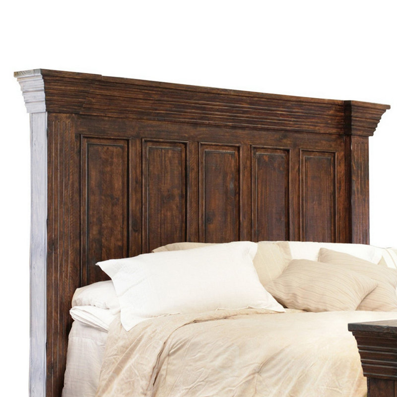 Lit standard en bois massif Ireanna, Grand, Brun