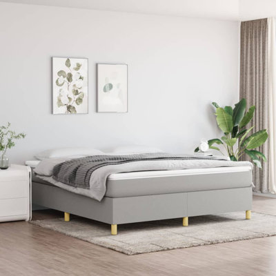 Box Spring Bed Base Platform Bed Frame with Mattress for Bedroom