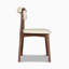 Chaise moderne en similicuir, beige, pieds en bois massif, 2 pièces, sans assemblage