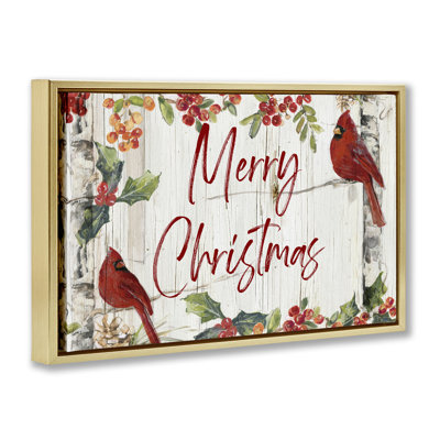 Christmas & Cardinal Birds Giclee Art by Sally Swatland
