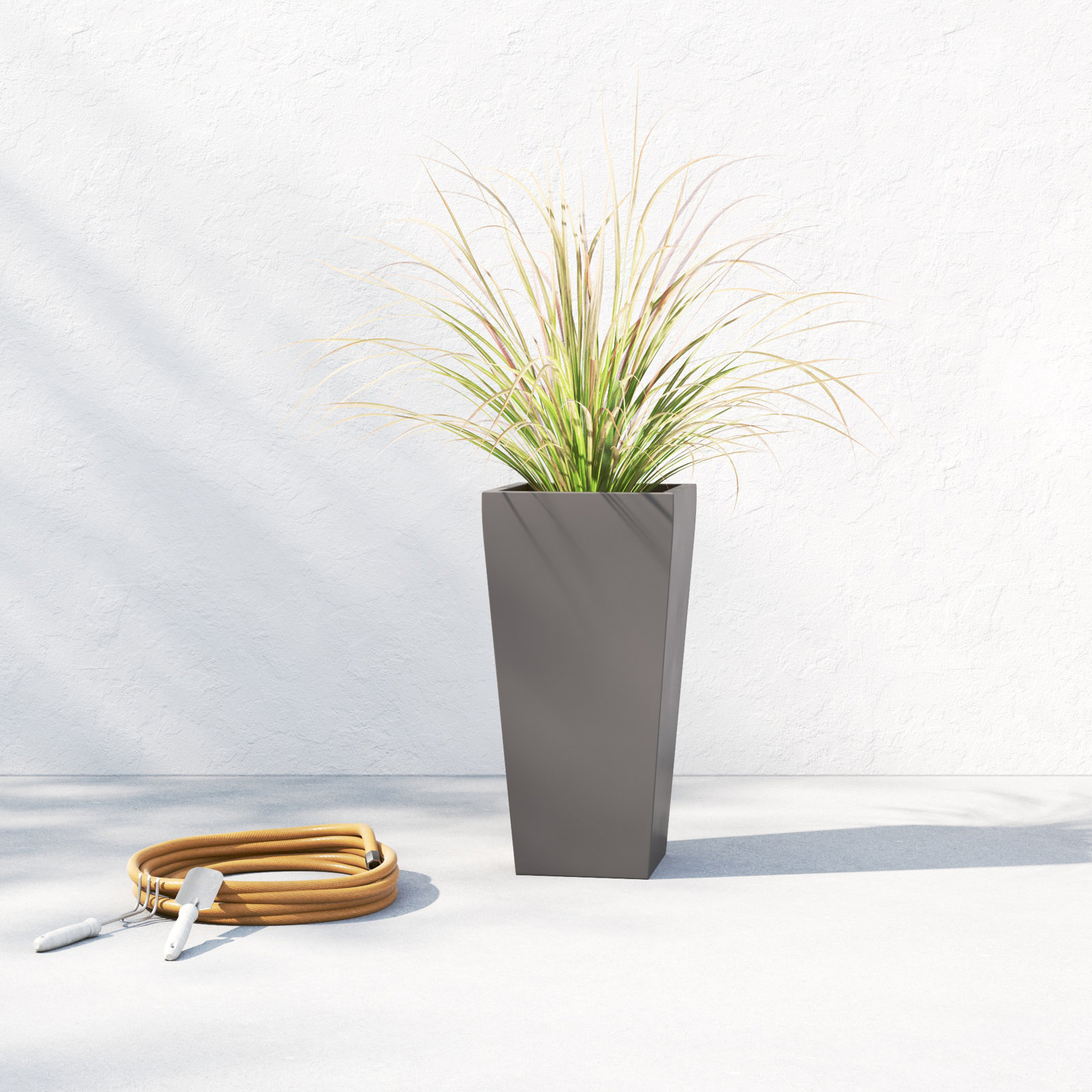 Pot Planter, Gray, 26" H x 13" W x 13" D
