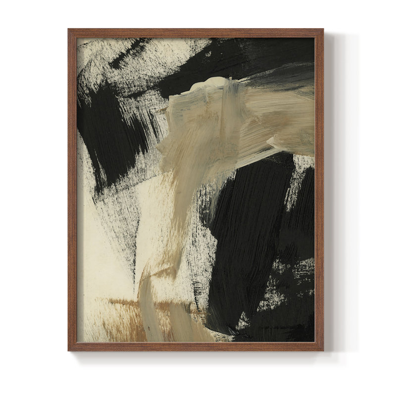 «Baked Paintstrokes IV», reproduction encadrée - bois massif, H 14 po x l 11 po, Brun