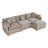 Modern Chenille Loveseat Sofa Couch With Ottoman-506217870-506217867