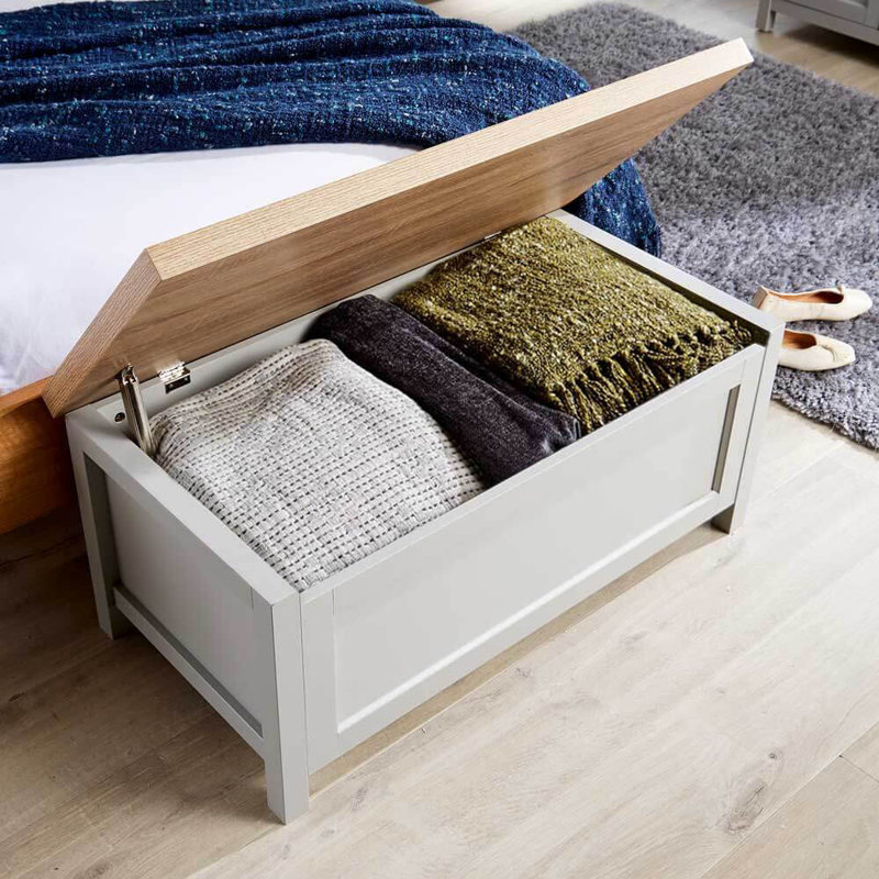 Spratt Storage Ottoman Bench Chest, Grey/Oak