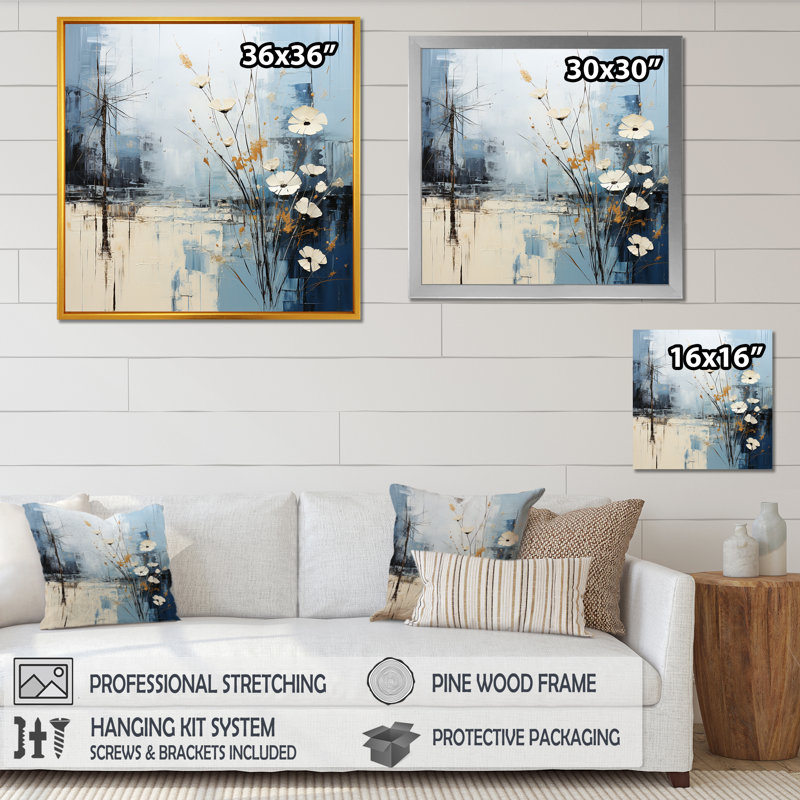 Impression sur toile Minimalisme, H 16 po x l 16 po x P 1 po, Cadre simple argenté