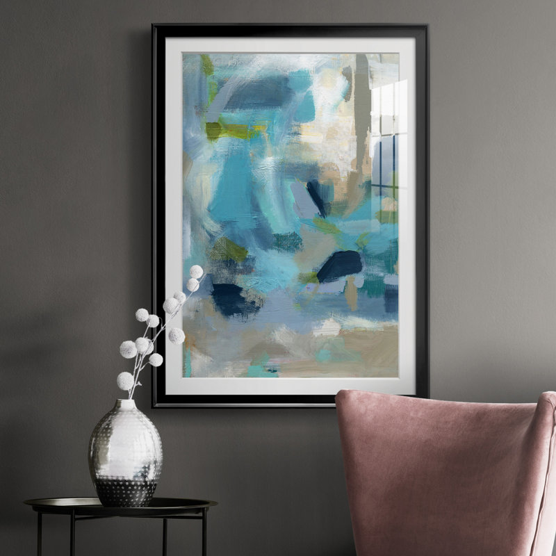 Circle the Beachfront - Peinture encadrée, H 26,5 po x l 36,5 po x P 1,5 po, Noir