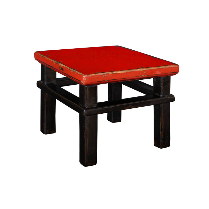 Tabouret d'appoint Ira, Cerisier / rouge