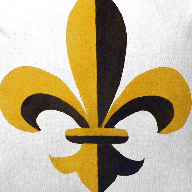 Housse et insert de coussin extérieur carré Garden-fleur de lis, H 22 po x l 22 po x P 5 po, Jaune