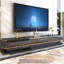 Meuble télé en bois manufacturé rétro noir-617486099