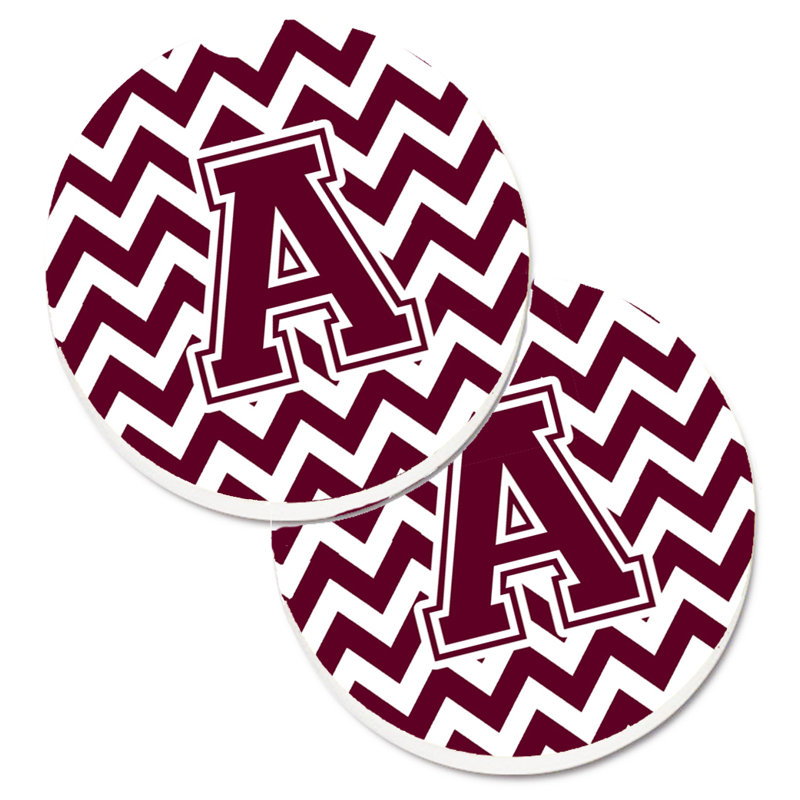 Sous-verre pour voiture, A, Blanc / Marron