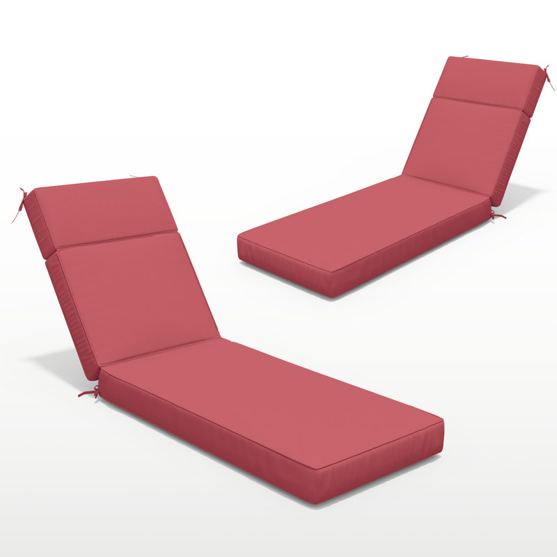 Outdoor 4'' Chaise Lounge Cushions Lounge Chair Cushions 21" W X 72" L, Fuchsia Red