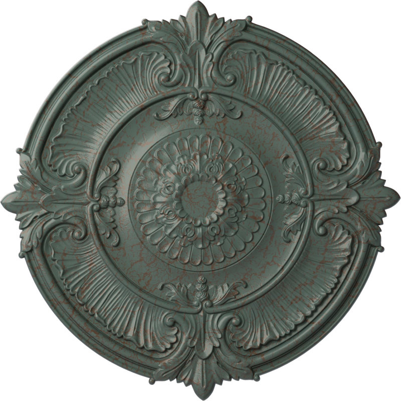 Médaillon de plafond Endurathane Ashford, l 42 3/4 po x H 28 7/8 po x P 1 po, finition cuivre antique peint à la main