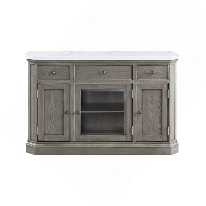 Server Zumala Marble Top & Weathered Oak Finish