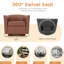 Fauteuil demi-tonneau pivotant avec repose-pieds, dossier courbé et accoudoirs-2062876539