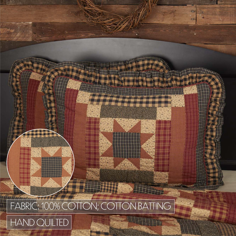 Maisie Patchwork Cotton Standard Sham with Ruffles