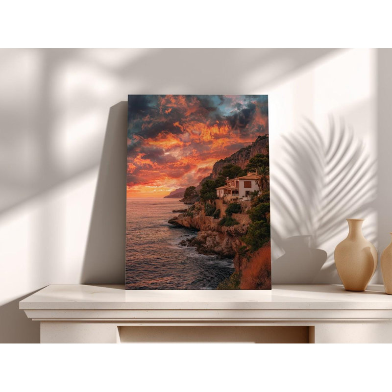 Impression sur toile Coastal Sunset: Méditerranée, H 45 po x l 30 po