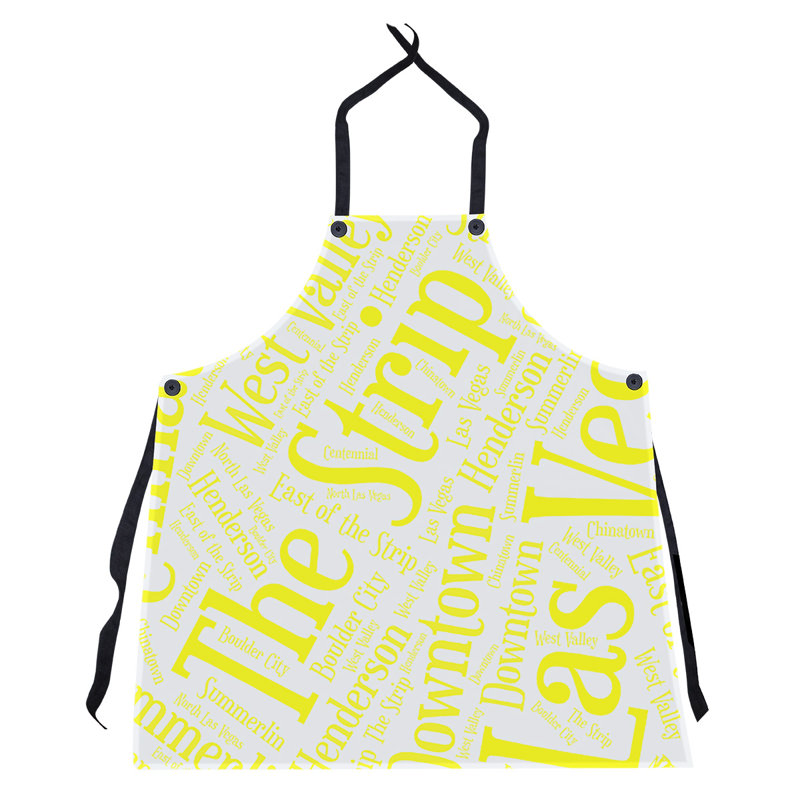 Word Art Bib Apron, Las Vegas, Black