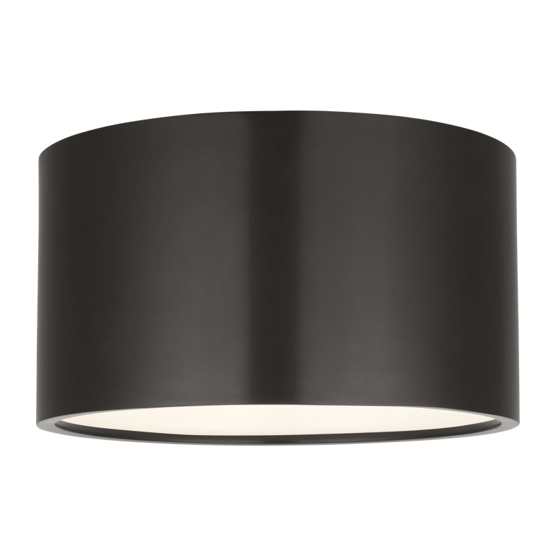 Dola 1 - Light LED Flush Mount, Bronze, 6" H x 13" W x 13" D, Clear/Bronze