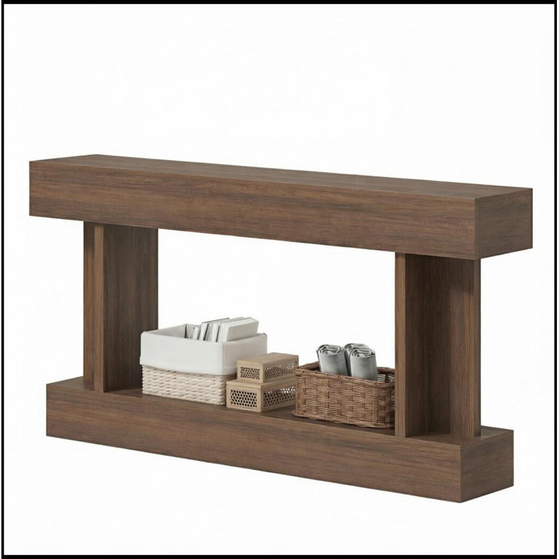 Console étroite avec tablette de rangement