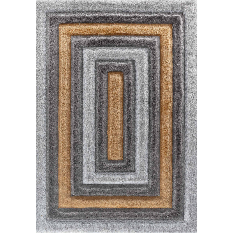 Kiawah Geometric Shag Area Rug, Rectangle 80 x 150cm