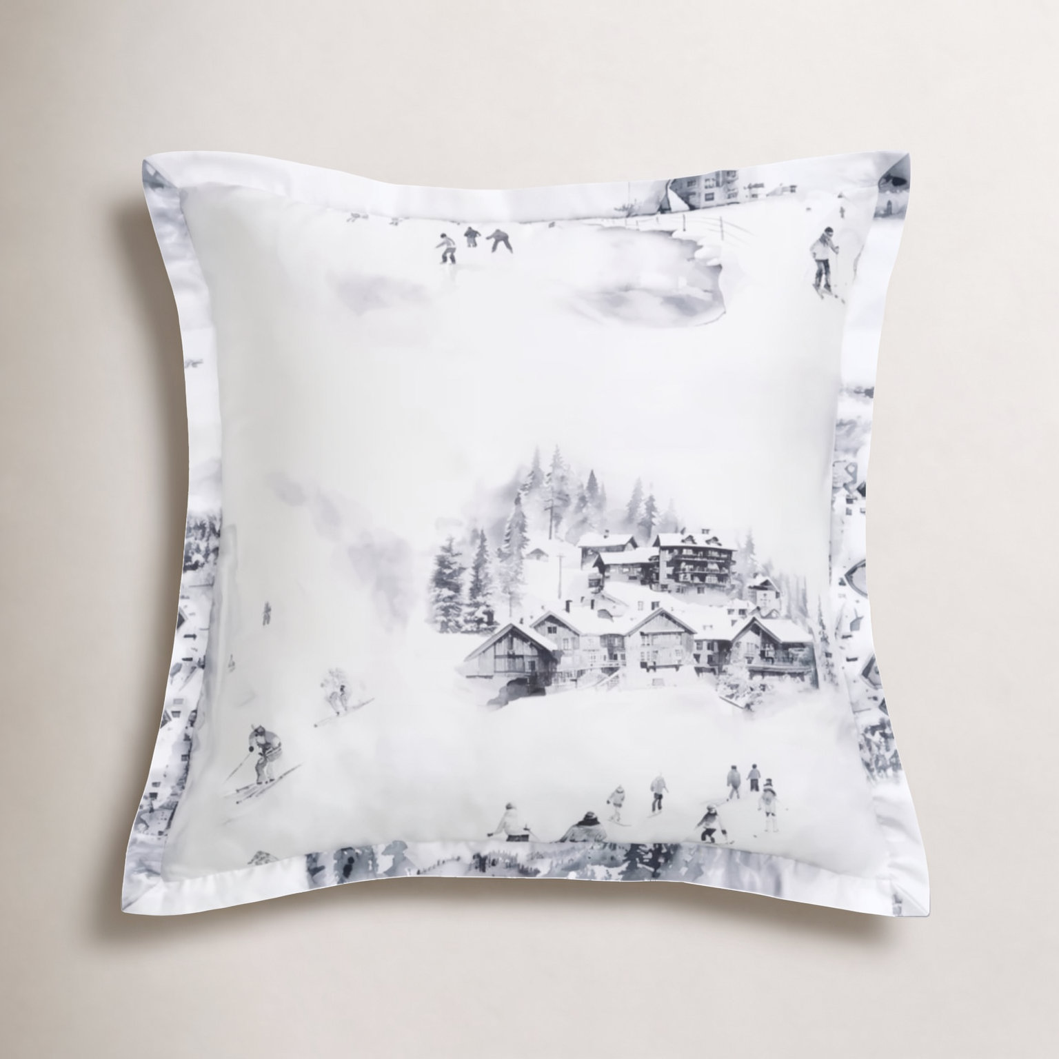Riggi Gray/White Linen Blend Piece Sham