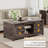 Hutchison  Farmhouse Coffee Table With Sliding Barn Doors, 48'' Living Room Table With Storage Adjustable Shelves-99343129