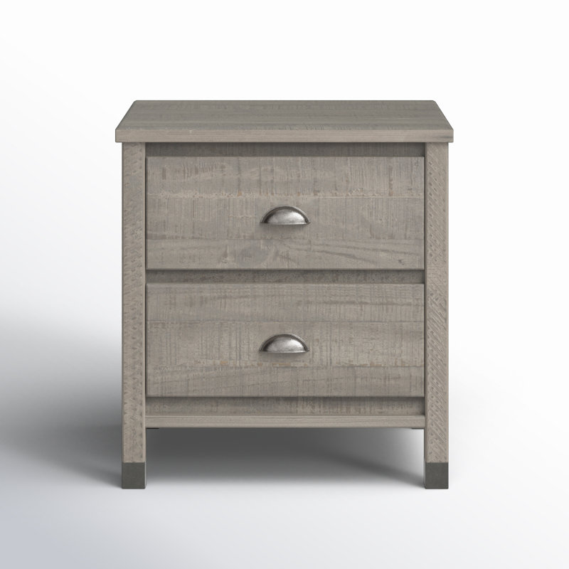 Lanora 22.5'' W Solid Wood Nightstand, Driftwood Gray