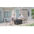 43'' Propane Gas Fire Pit Table, Outdoor 5,000 BTU Rectangular Fire Pit With Glass Wind Guard, Glass Rocks and Lid-2141006211