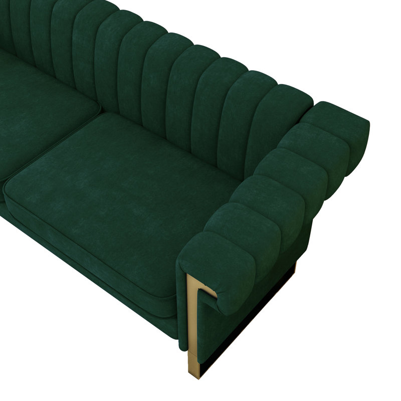 Canapé moderne 83,8 po en velours 3 places