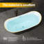 Baignoire profonde autoportante en acrylique avec drain chromé, baignoire ergonomique pour la salle de bain