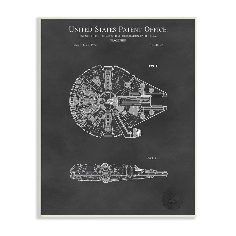 Schéma détaillé de la représentation de l'engin de science-fiction détaillé, L 10 po x H 10 po, Plaque murale