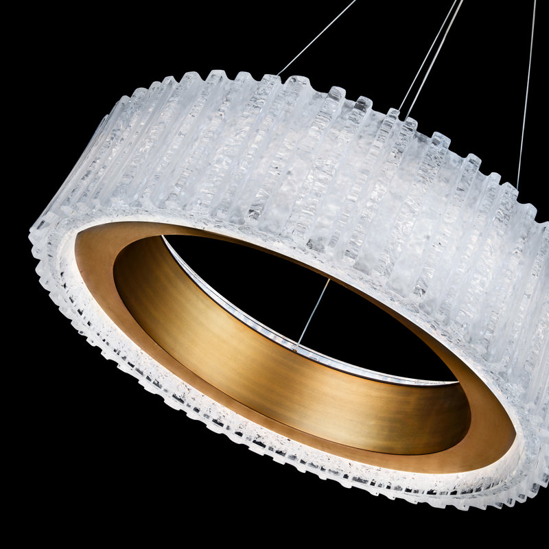 Lustre tambour unique à 1 lumière Rhiannon, Laiton vieilli