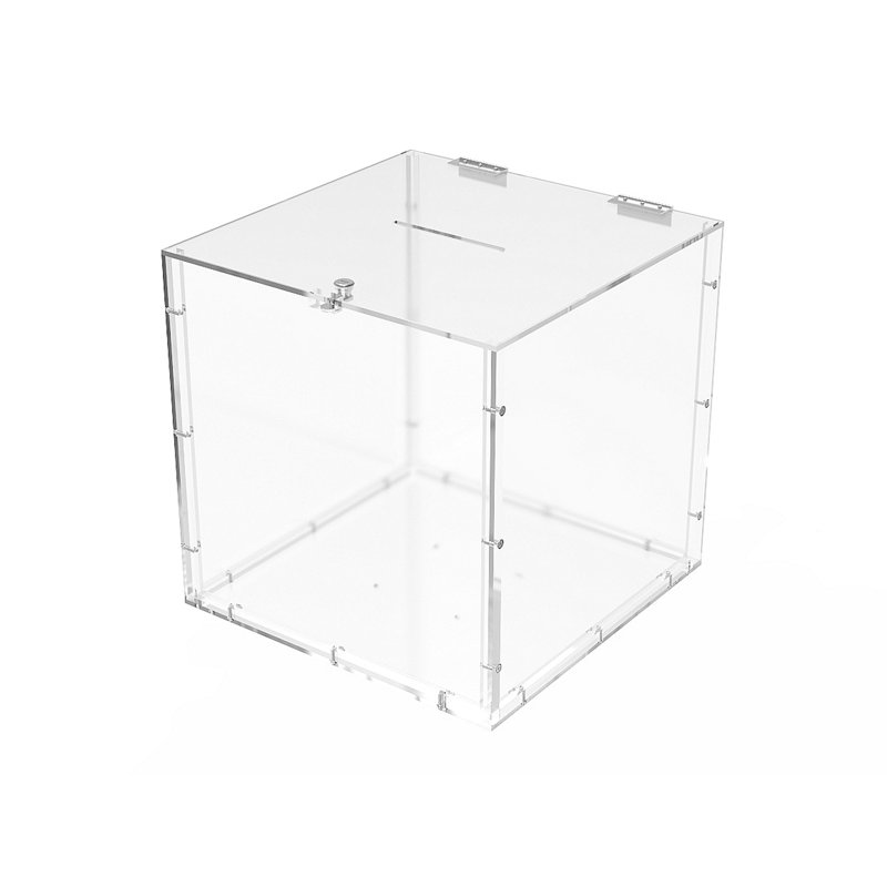 Fixturedisplays® 15X15x15" Clear Plexiglass Large Tithing Box Offering Box Ballot Box 14316-BOX