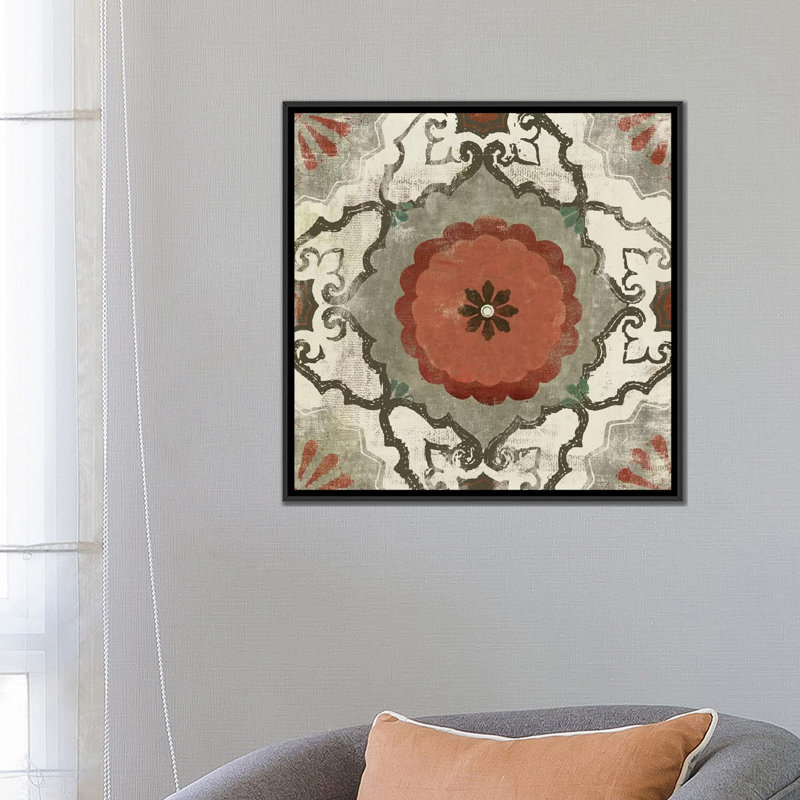 « mosaic iii », impression sur toile, H 18 po x l 18 po x P 1,5 po, Toile encadrée noire, Pas de tapis