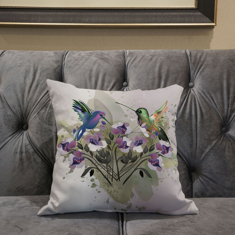Housse et insert de coussin décoratif en polyester, 18 po x 18 po, Brun / vert