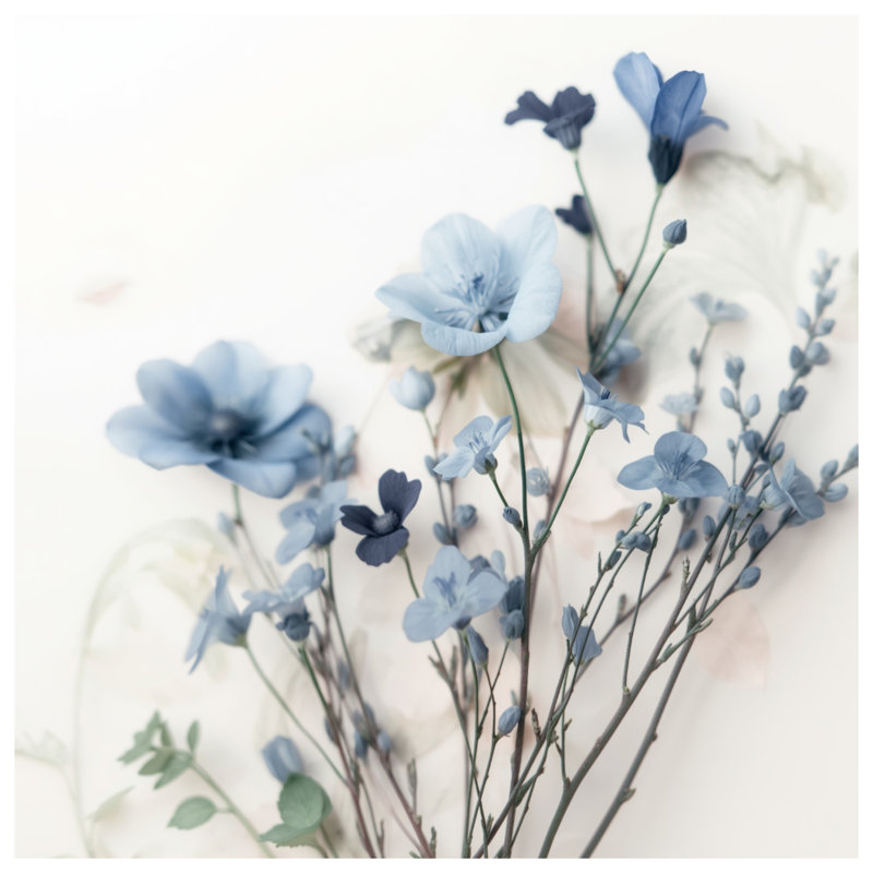 Housses de couette délicates fleurs bleues, Twin