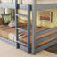 Natural Rubber Wood Triple Watsons Bunk Bed Featuring Two Built-In Ladders, Guardrails, And Detachable Design-1647144994